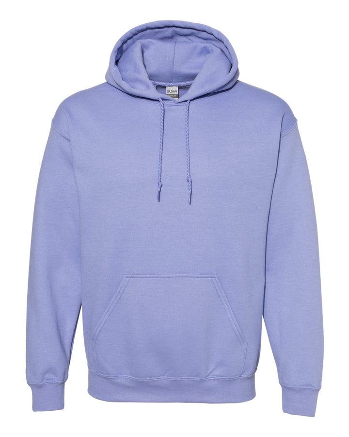 Front View of Violet Heavy Blend™ Hooded Sweatshirt - 18500