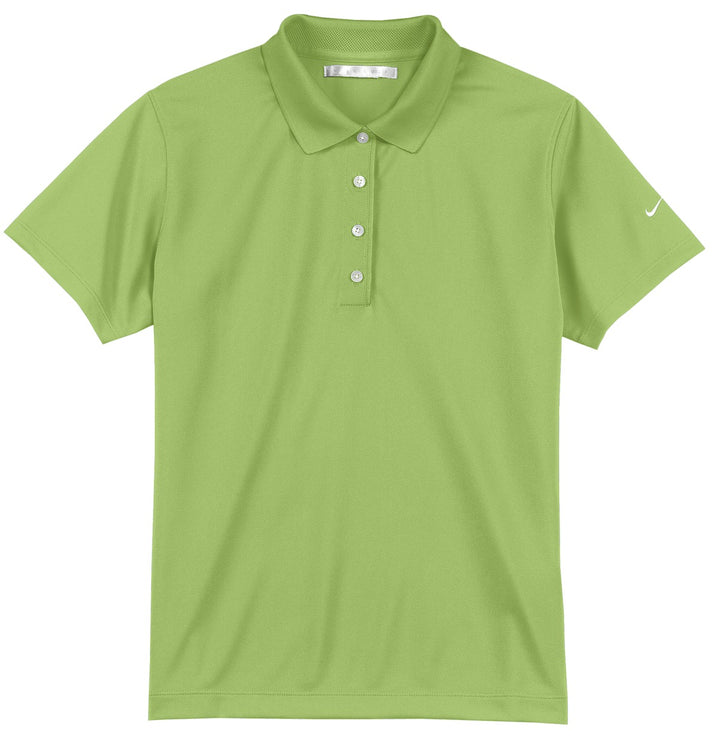 Front View of Vivid Green Nike Women's Tech Basic Dri-FIT Polo. 203697