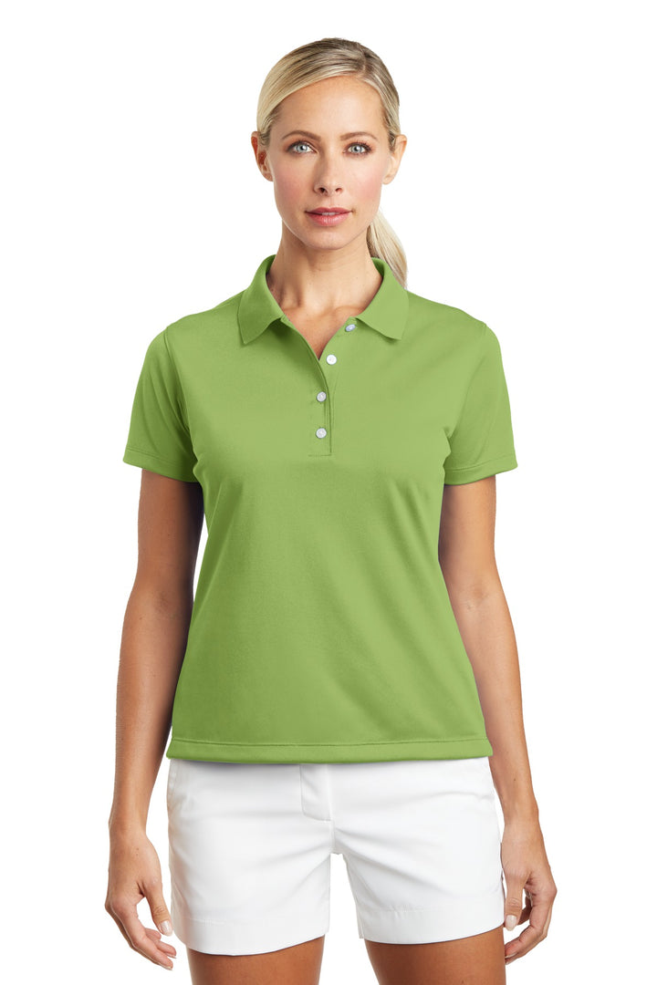 Front View of Vivid Green Nike Women's Tech Basic Dri-FIT Polo. 203697