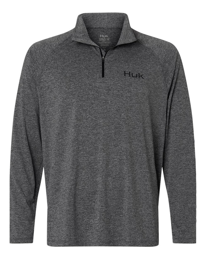 Front View of Volcanic Ash Heather Men's Airweight Heather Quarter-Zip Pullover - H1200715