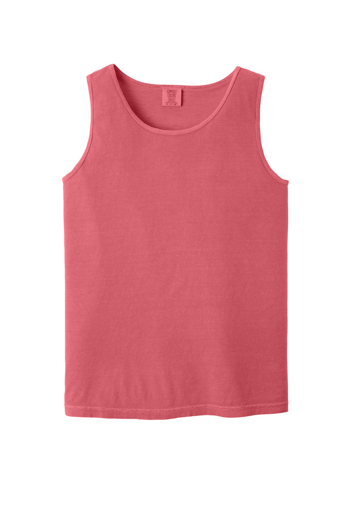 Front View of Watermelon COMFORT COLORS Heavyweight Ring Spun Tank Top. 9360