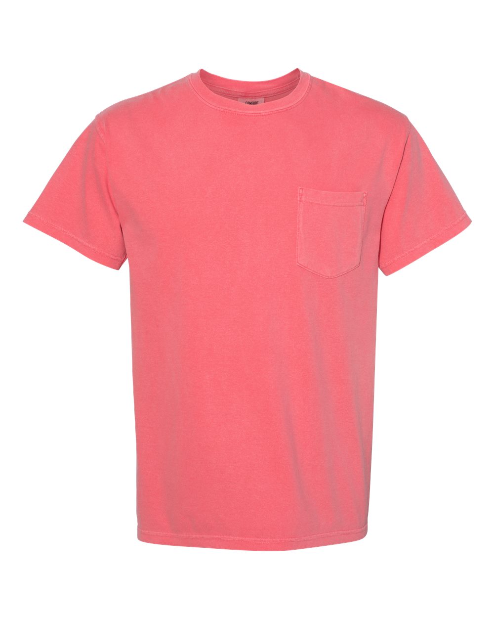 Front View of Watermelon Garment-Dyed Heavyweight Pocket T-Shirt - 6030