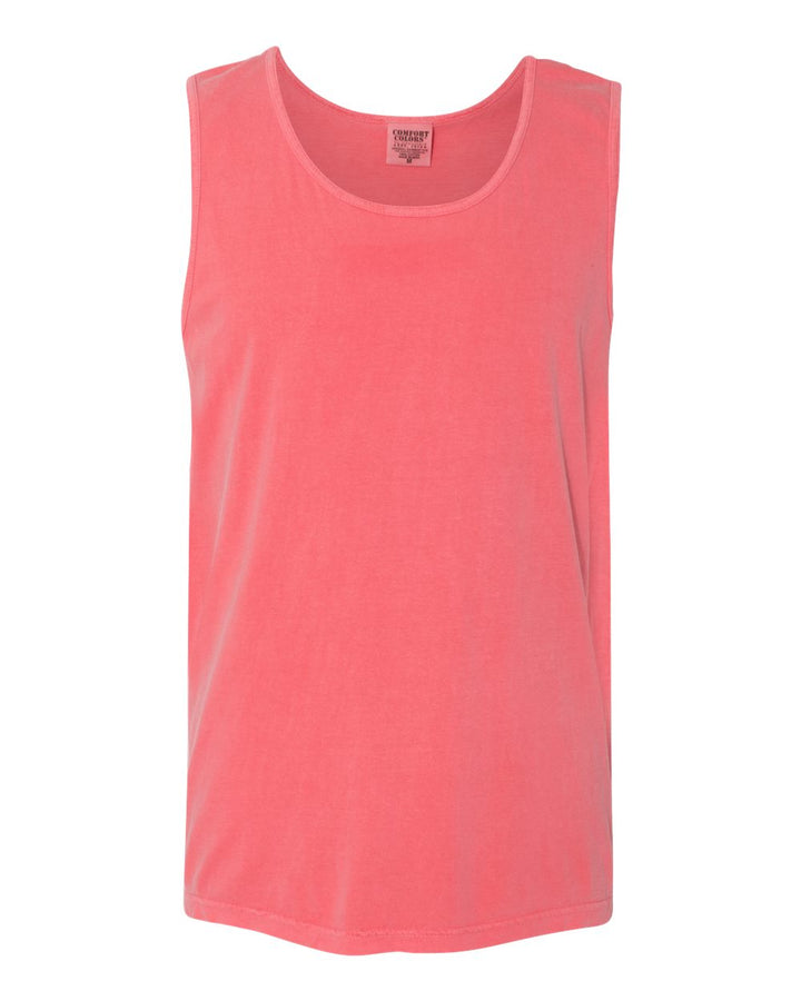 Front View of Watermelon Garment-Dyed Heavyweight Tank Top - 9360