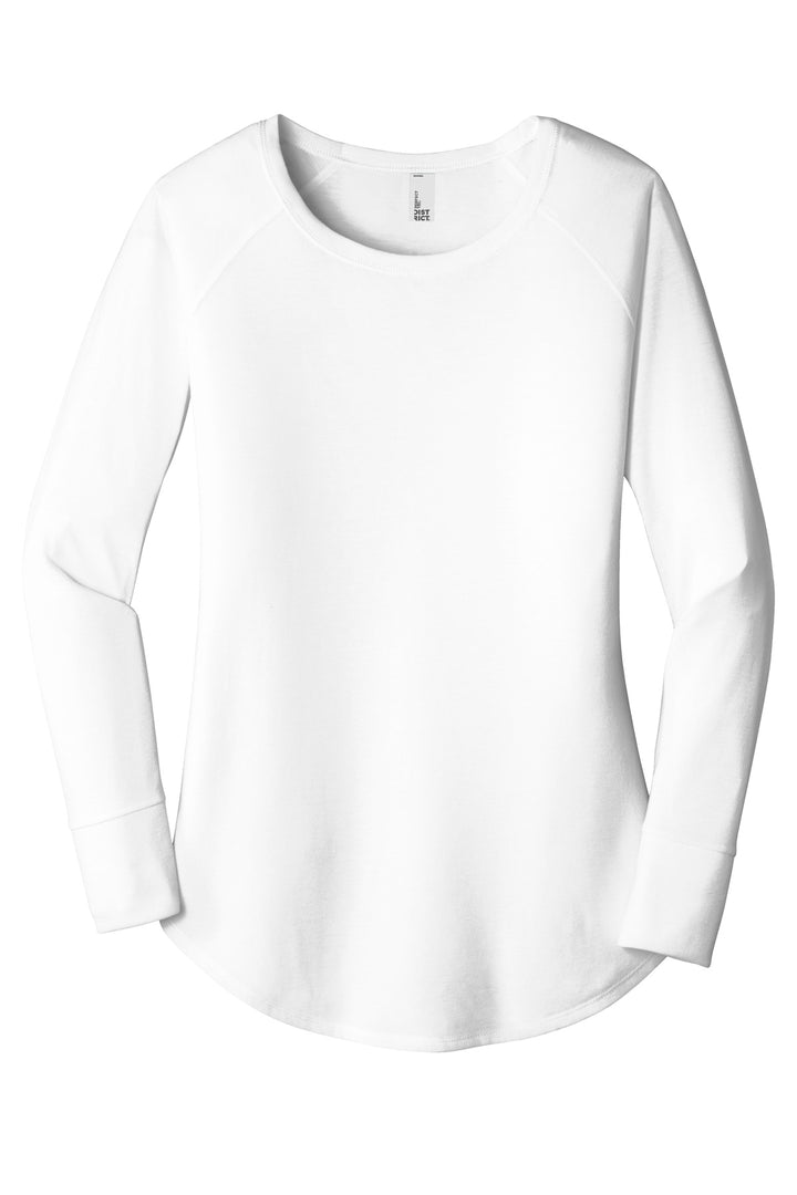 Front View of White District Women's Perfect Tri Long Sleeve Tunic Tee. DT132L