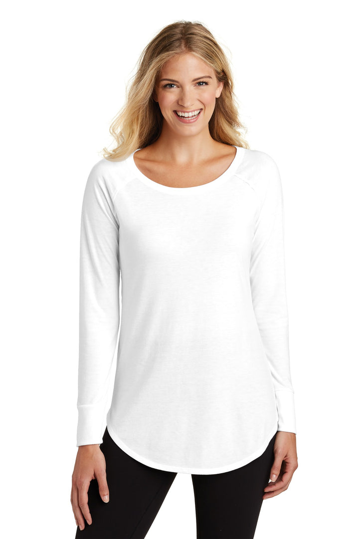 Front View of White District Women's Perfect Tri Long Sleeve Tunic Tee. DT132L