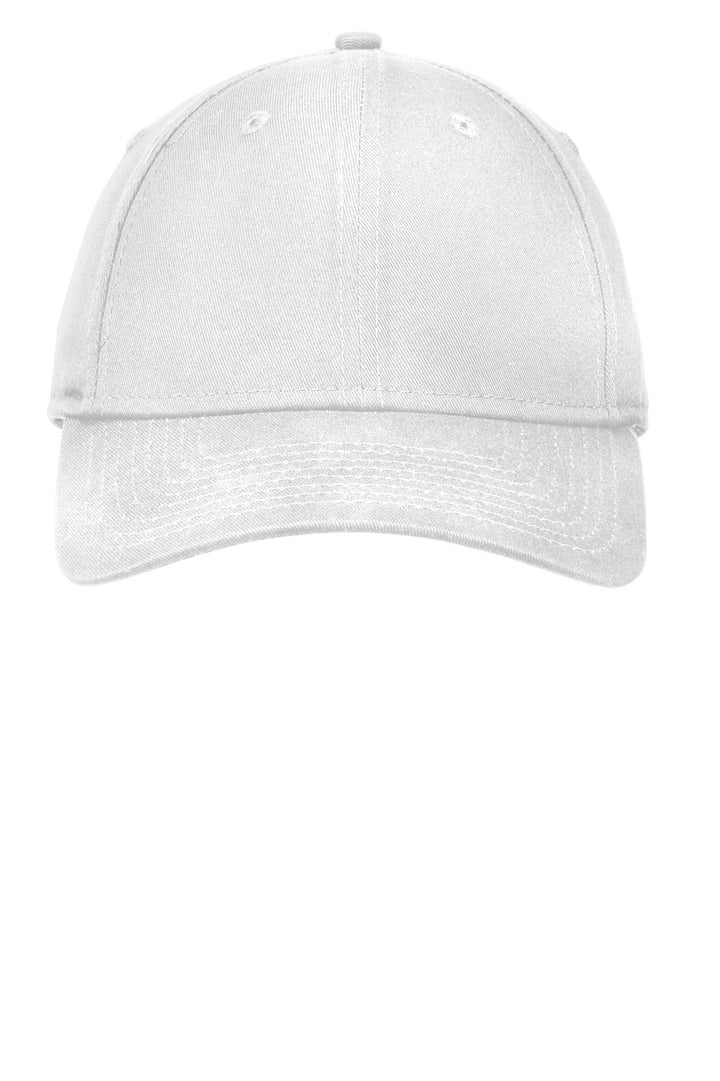 Front View of White New Era - Adjustable Structured Cap. NE200