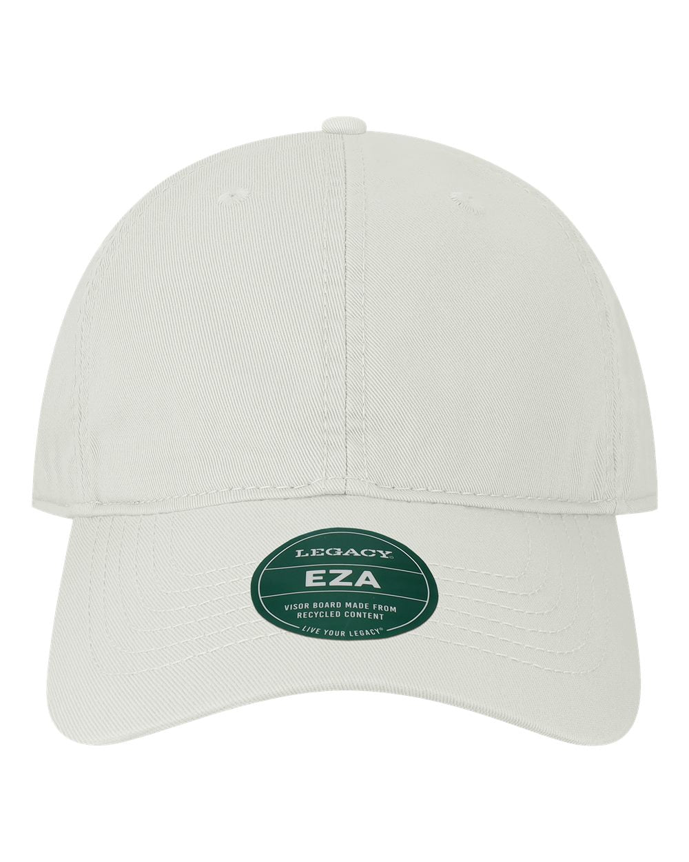 Front View of White Relaxed Twill Dad Hat - EZA
