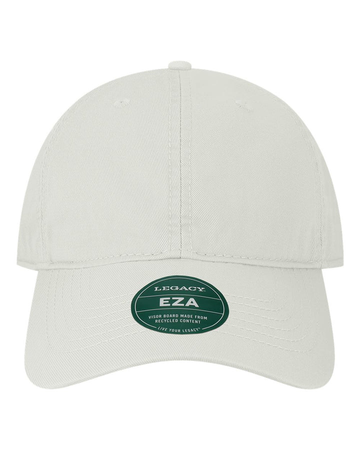 Front View of White Relaxed Twill Dad Hat - EZA