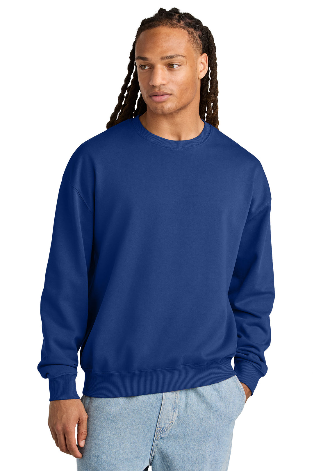 Front View of WorkerBlue Stanley/Stella Unisex Ledger Dry Crewneck Sweatshirt SXU029