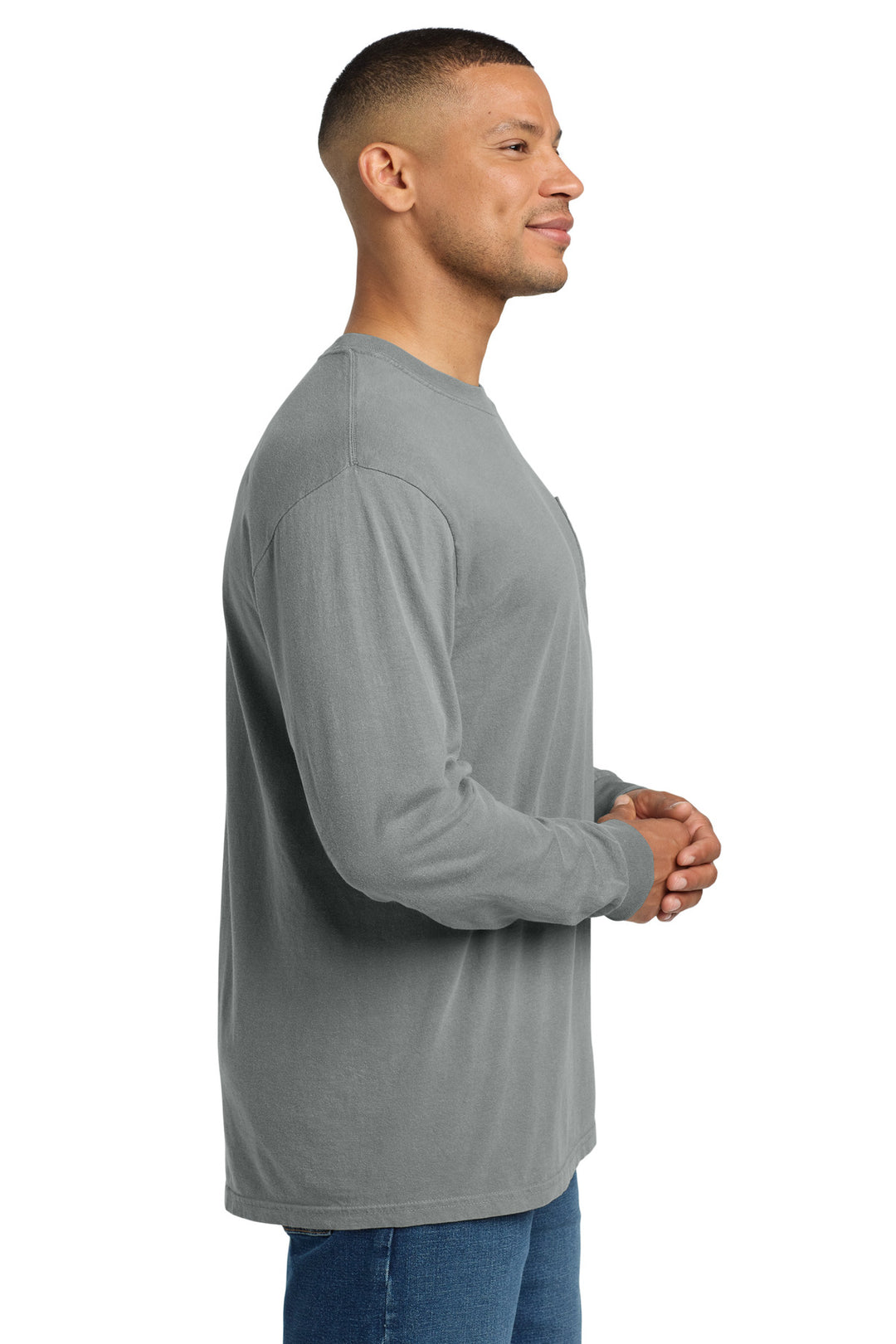 Granite COMFORT COLORS Heavyweight Ring Spun Long Sleeve Pocket Tee. 4410