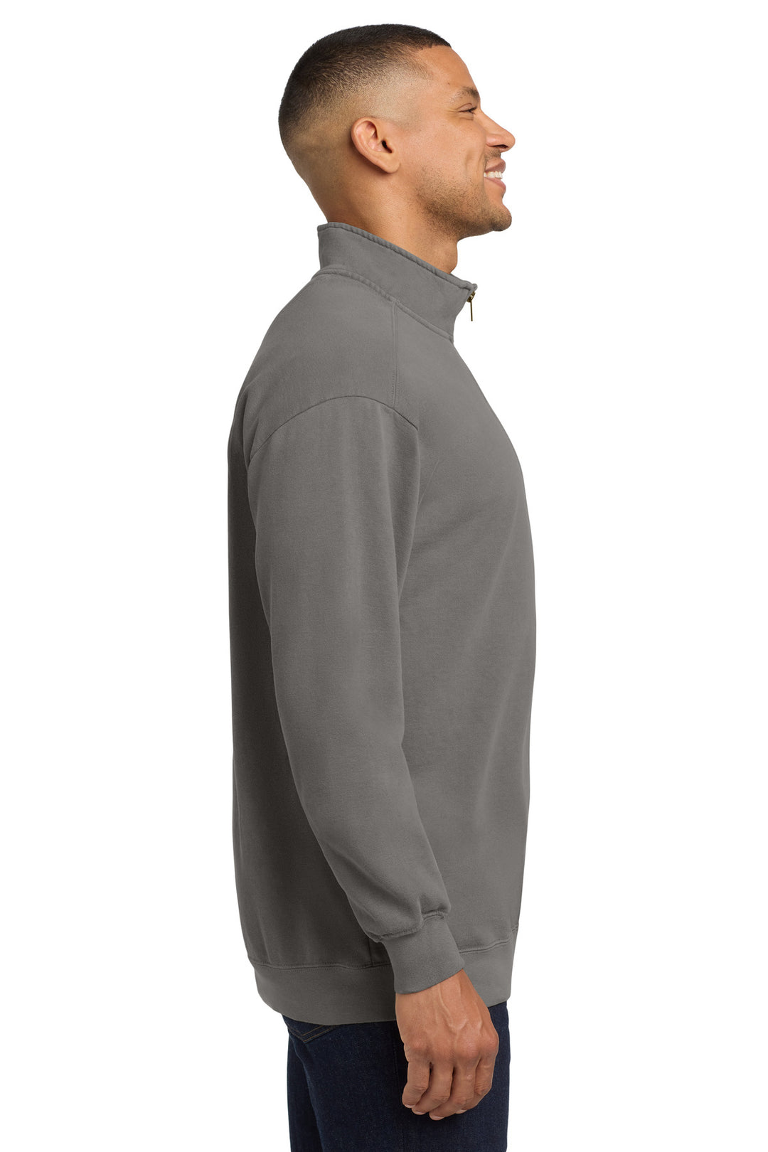 Grey COMFORT COLORS Ring Spun 1/4-Zip Sweatshirt. 1580