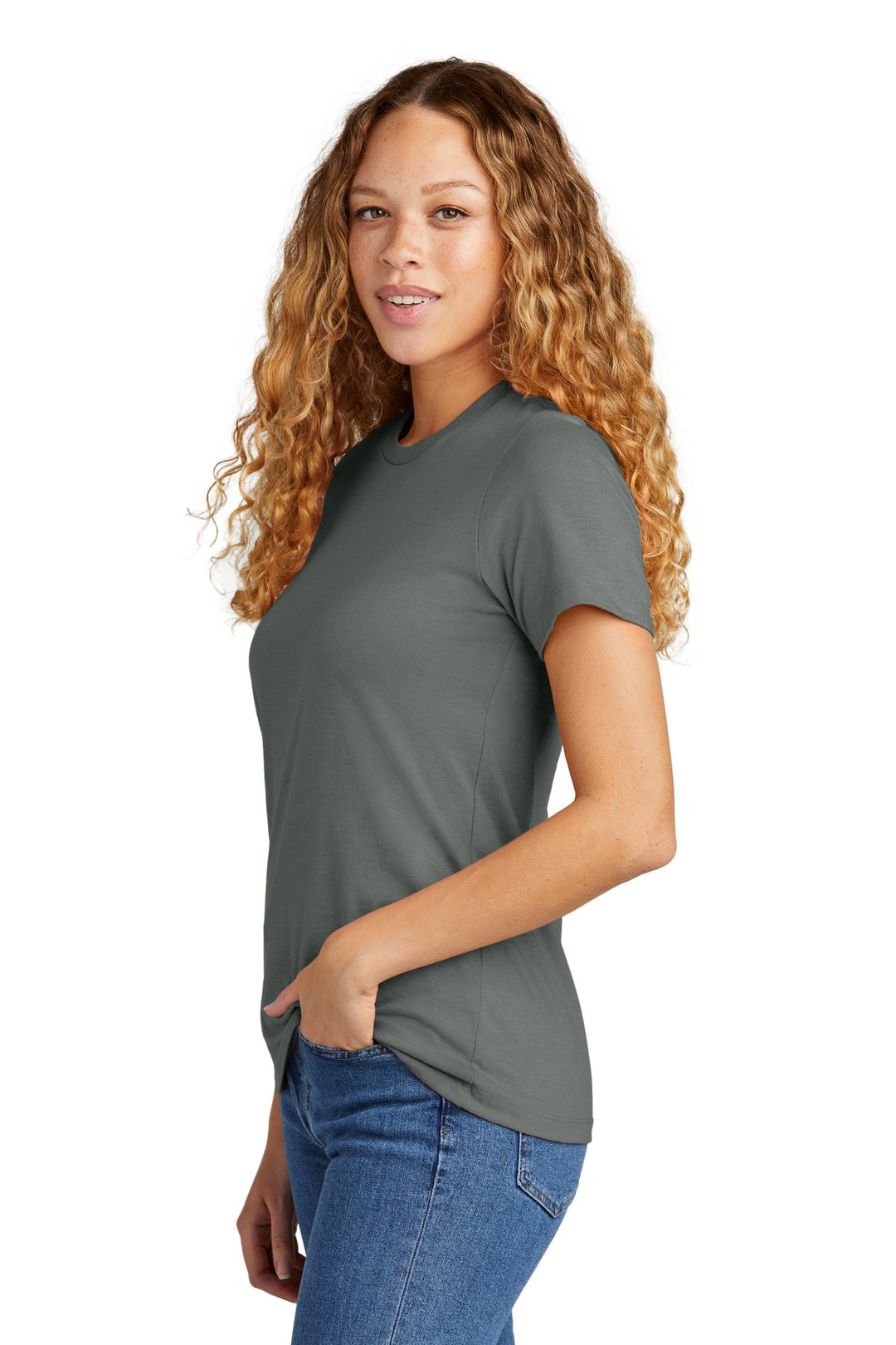 Gunmetal Gildan Softstyle Women's CVC T-Shirt 64001LCVC