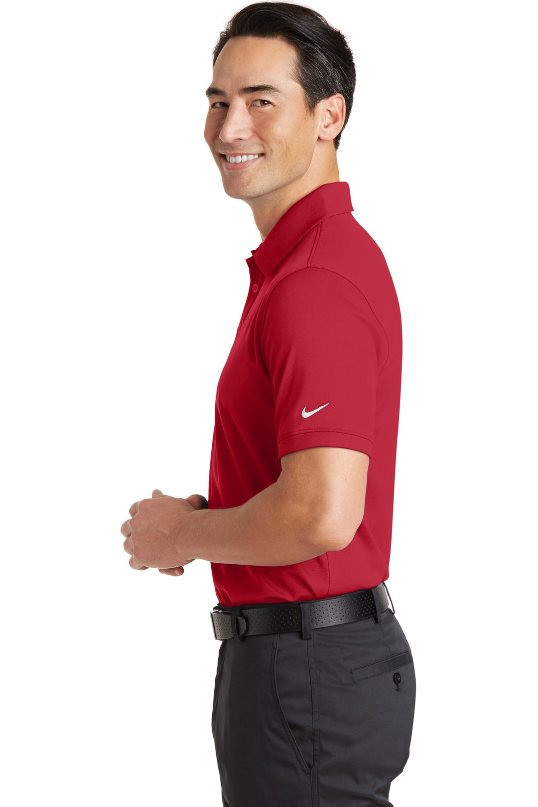 Gym Red Nike Dri-FIT Solid Icon Pique Modern Fit Polo. 746099