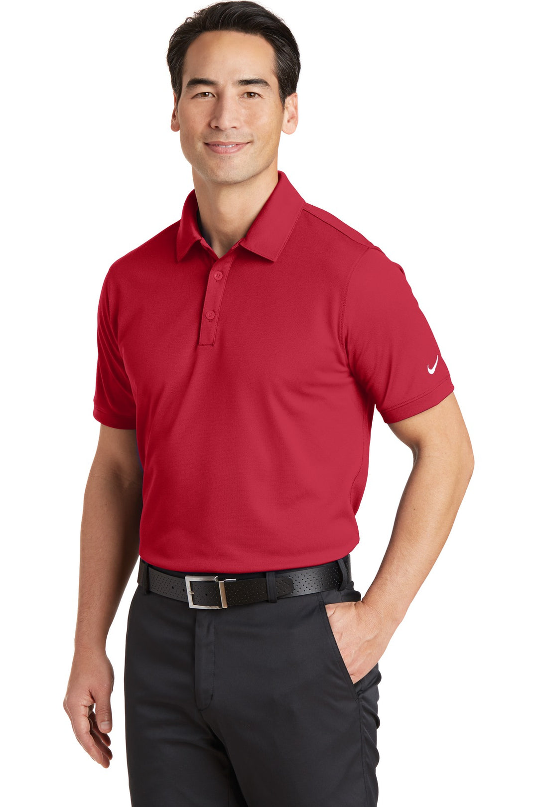 Gym Red Nike Dri-FIT Solid Icon Pique Modern Fit Polo. 746099