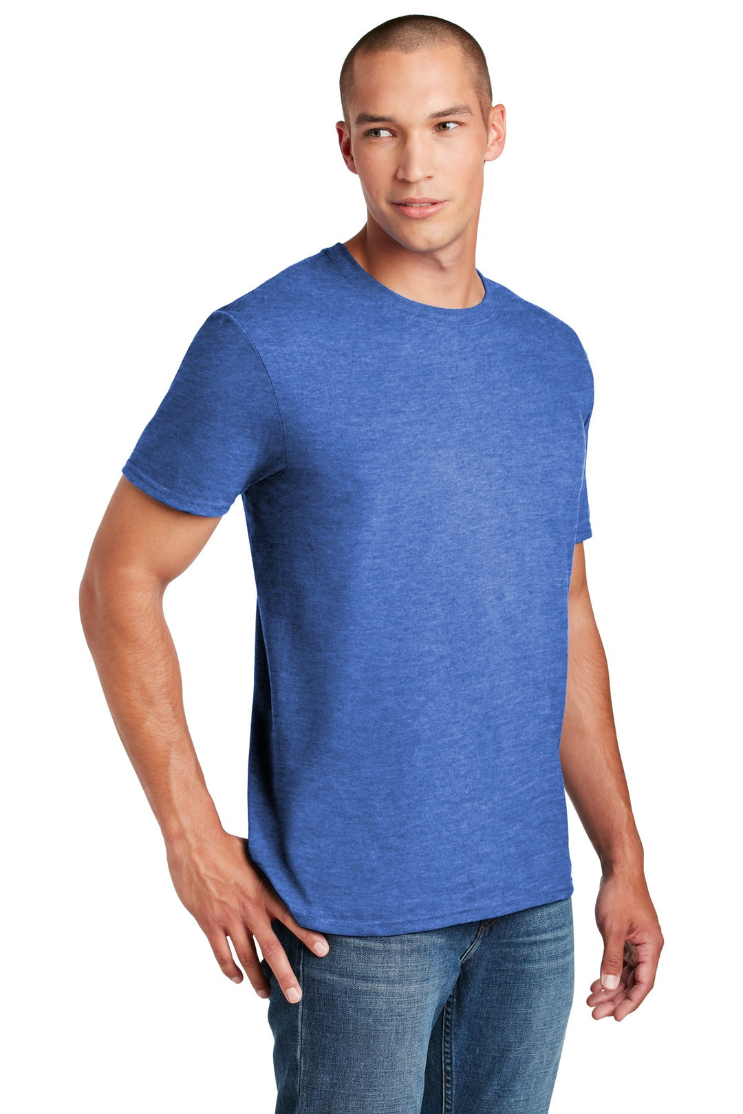 Heather Royal Gildan Softstyle T-Shirt. 64000
