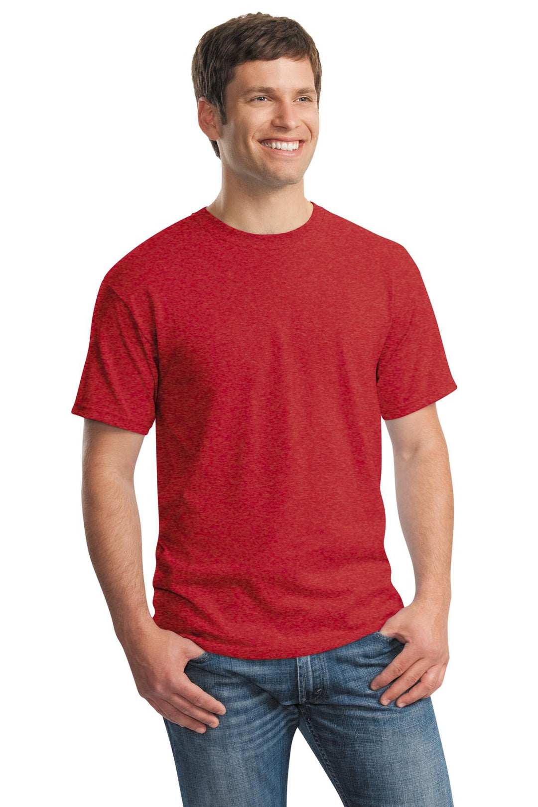 Hthr Red Gildan - Heavy Cotton 100% Cotton T-Shirt. 5000