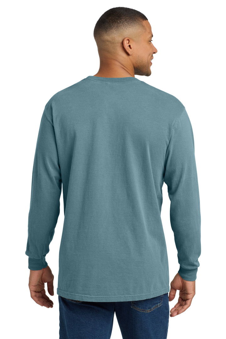 IceBlue COMFORT COLORS Heavyweight Ring Spun Long Sleeve Pocket Tee. 4410