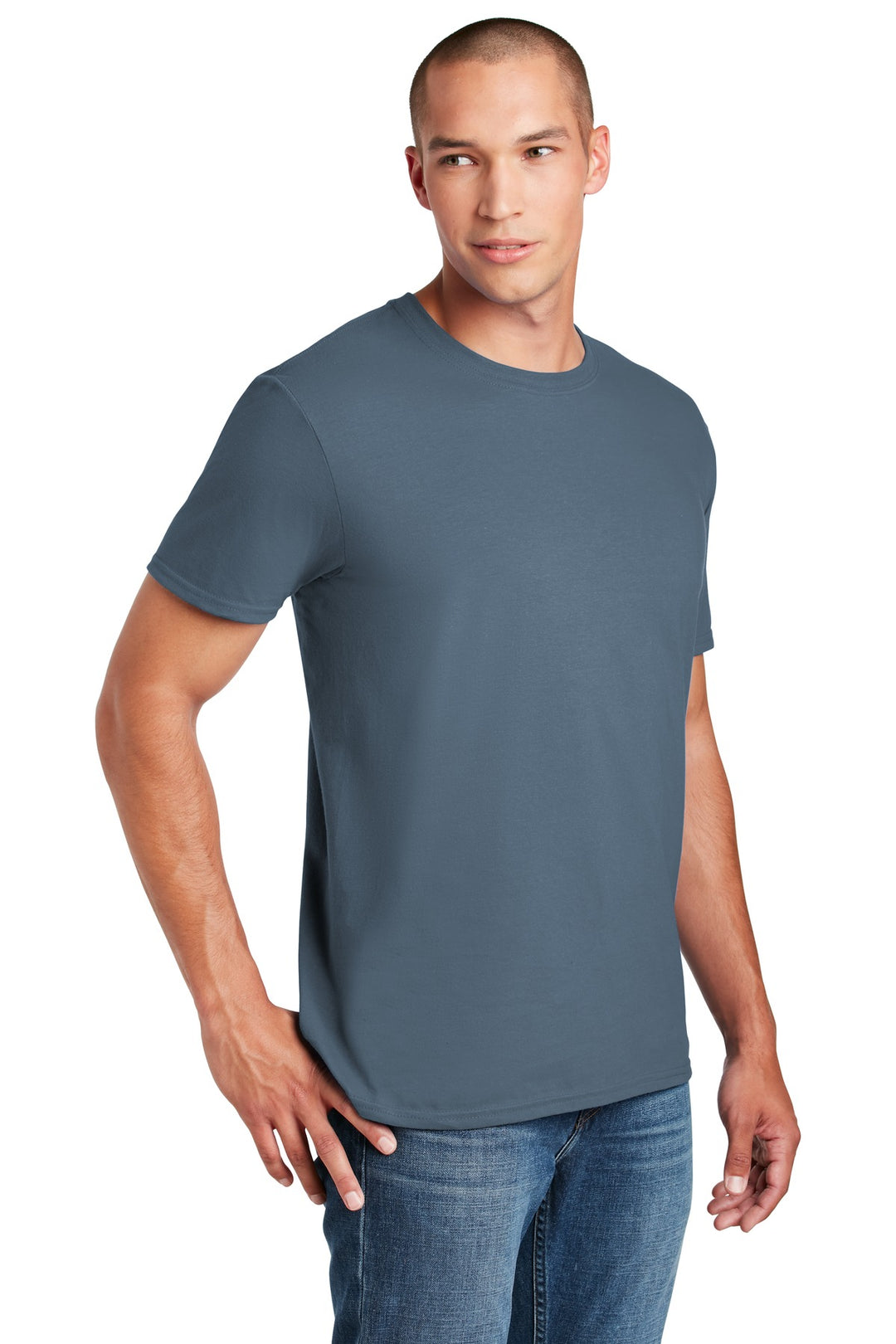 Indigo Blue Gildan Softstyle T-Shirt. 64000
