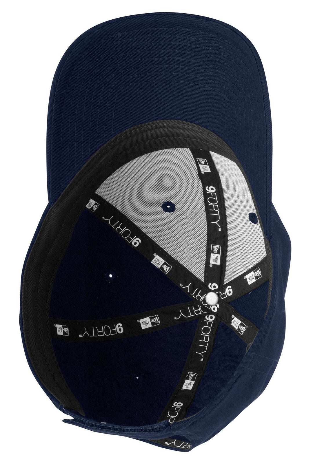 Inside View of Deep Navy New Era - Adjustable Structured Cap. NE200