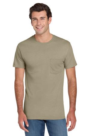 JNavy Jerzees - Dri-Power 50/50 Cotton/Poly Pocket T-Shirt. 29MP