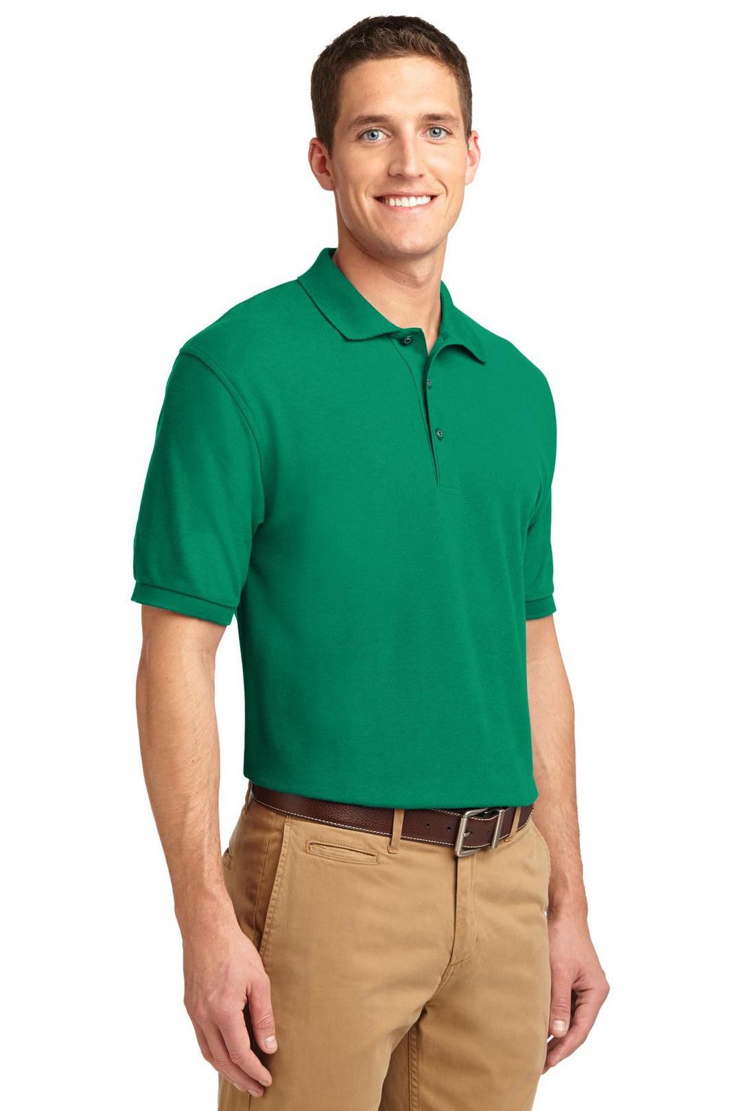 Kelly Green Port Authority Silk Touch Polo K500