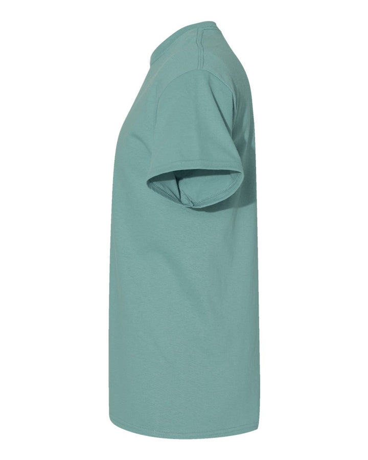 Left View of Aquatic Heavy Cotton™ T-Shirt - 5000