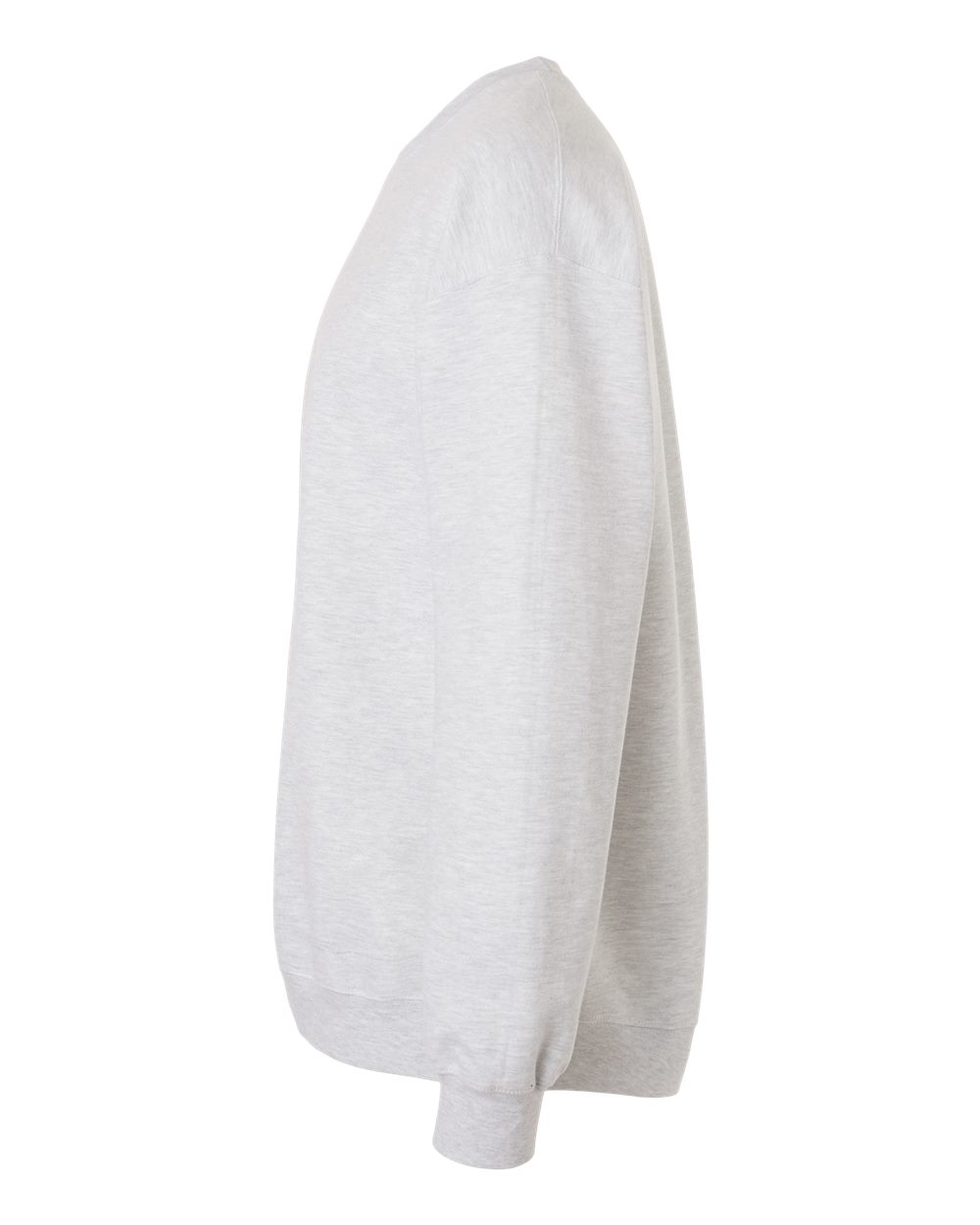 Left View of Ash Grey Softstyle® Midweight Crewneck Sweatshirt - SF000