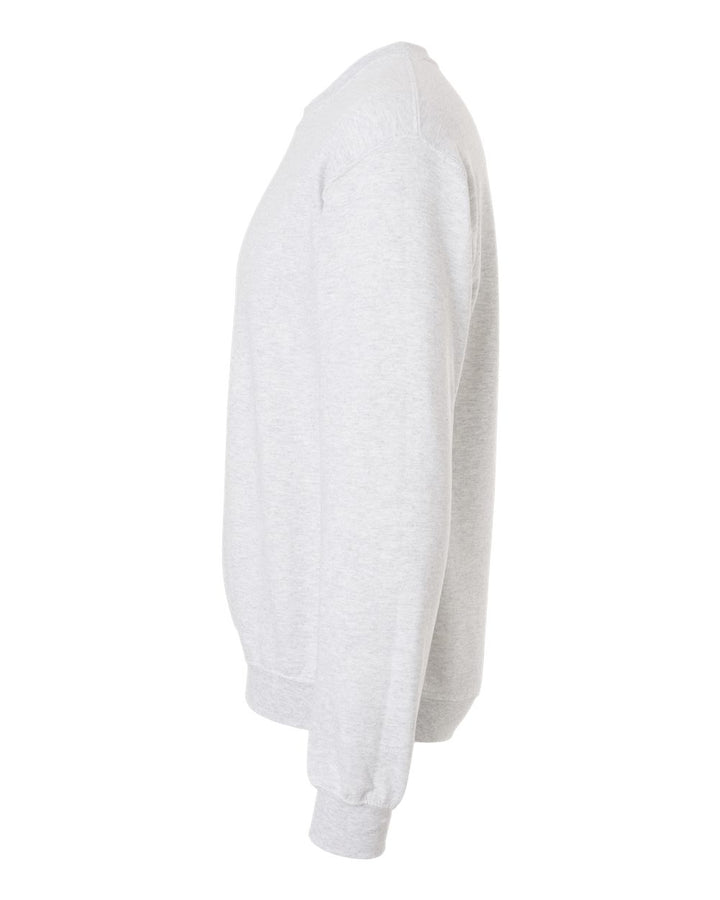Left View of Ash Heavy Blend™ Crewneck Sweatshirt - 18000