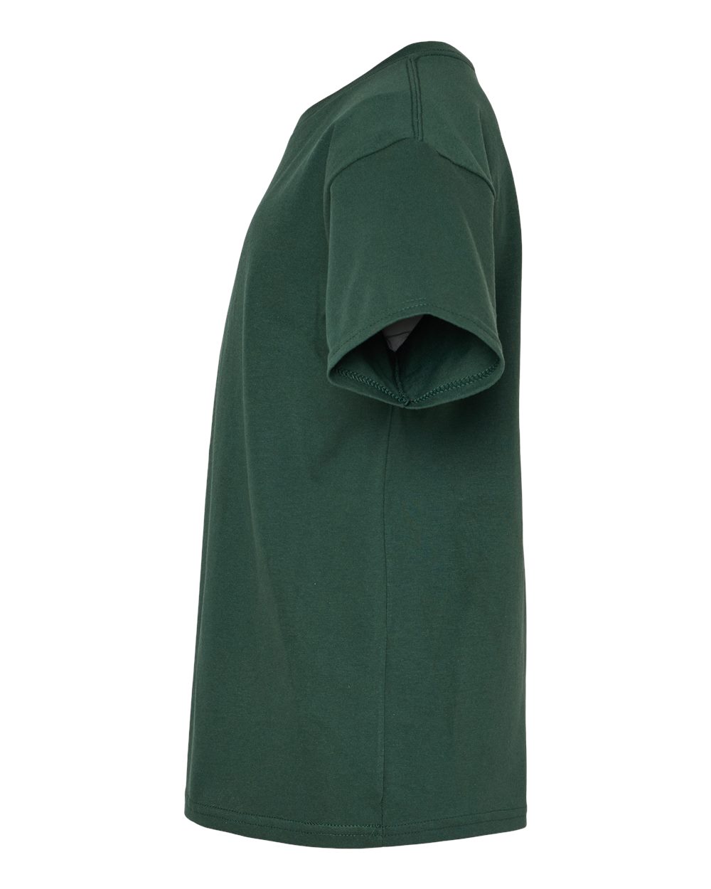Left View of Athletic Dark Green Essential-T Youth T-Shirt - 5480