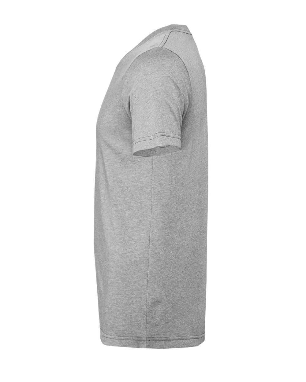 Left View of Athletic Heather CVC Jersey Tee - 3001CVC