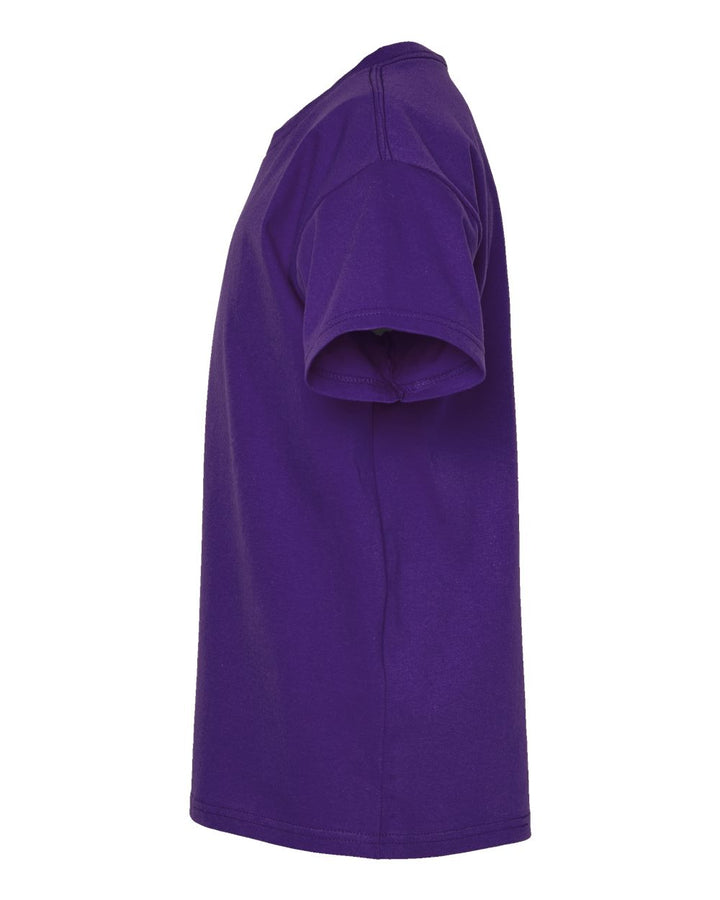 Left View of Athletic Purple Essential-T Youth T-Shirt - 5480