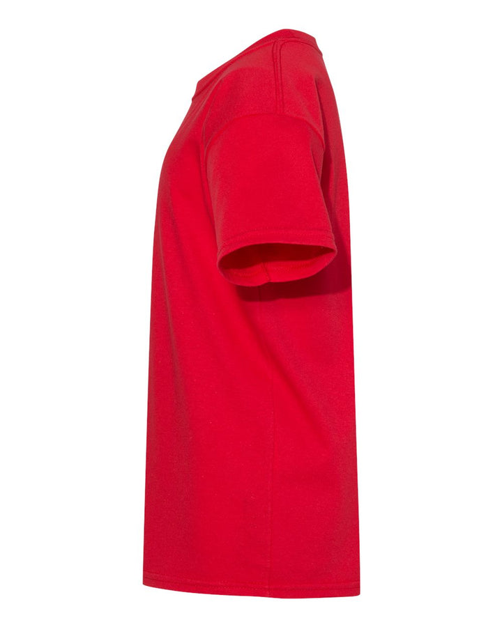 Left View of Athletic Red Essential-T Youth T-Shirt - 5480