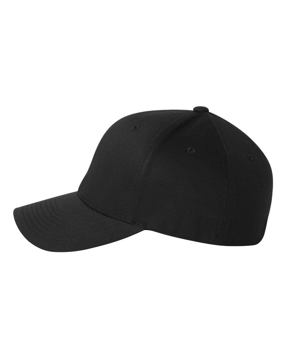 Left View of Black Cotton Blend Cap - 6277