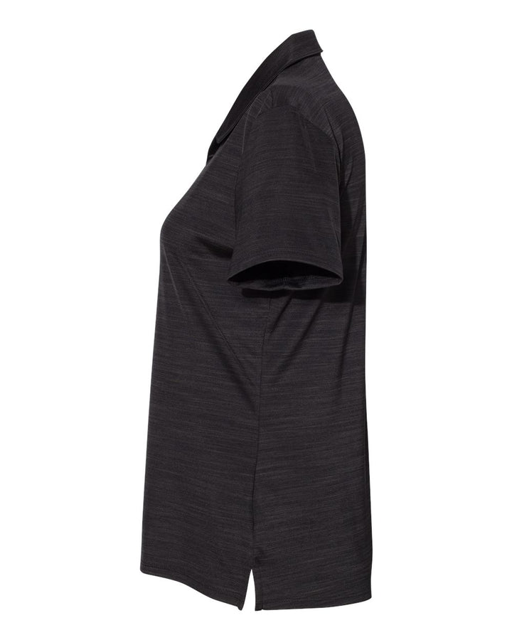 Left View of Black Melange Women's Mélange Polo - A403