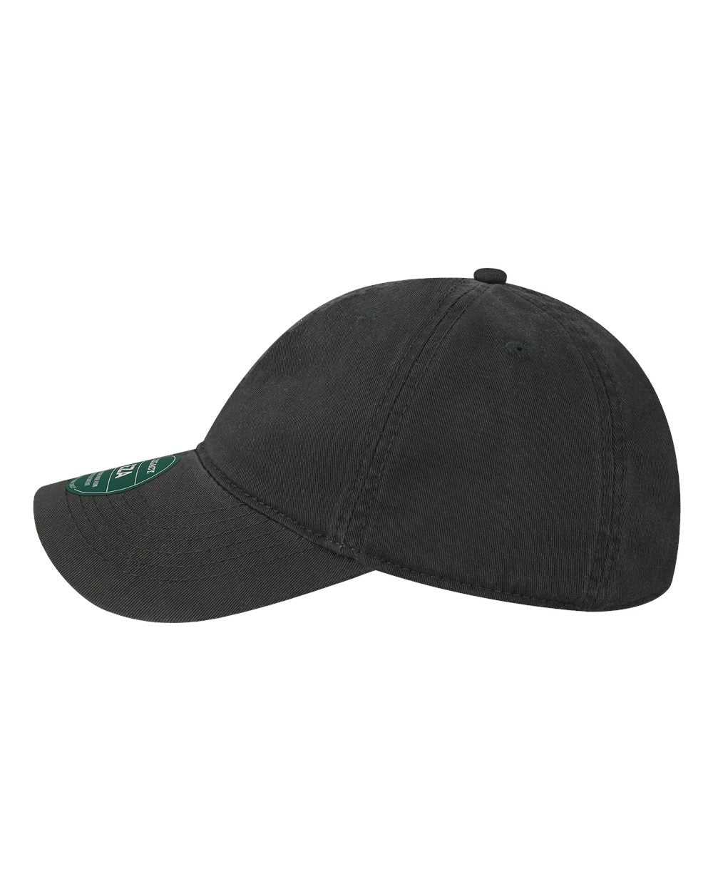 Left View of Black Relaxed Twill Dad Hat - EZA