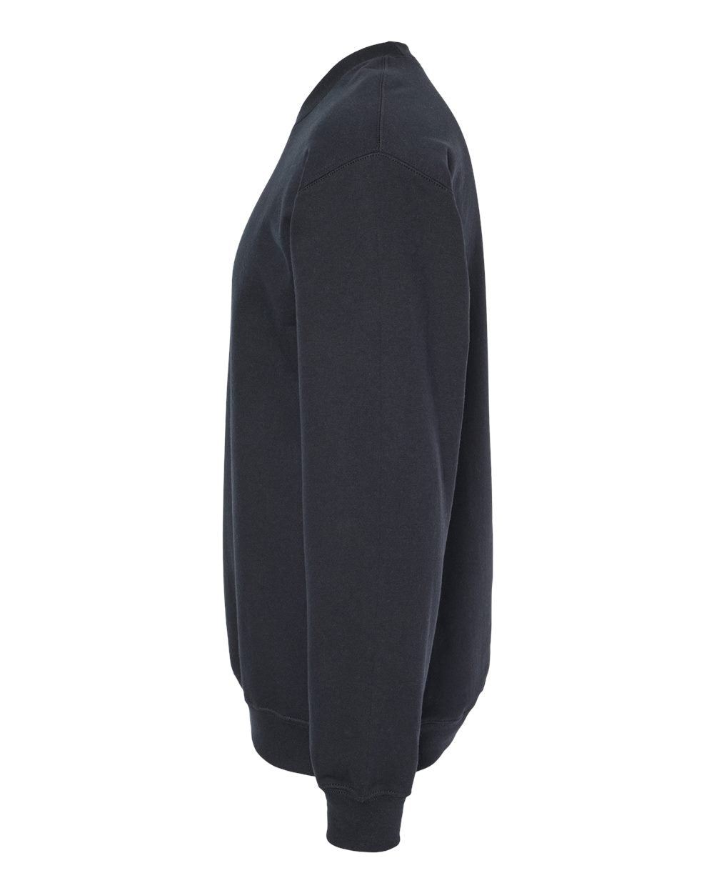 Left View of Black Softstyle® Midweight Crewneck Sweatshirt - SF000