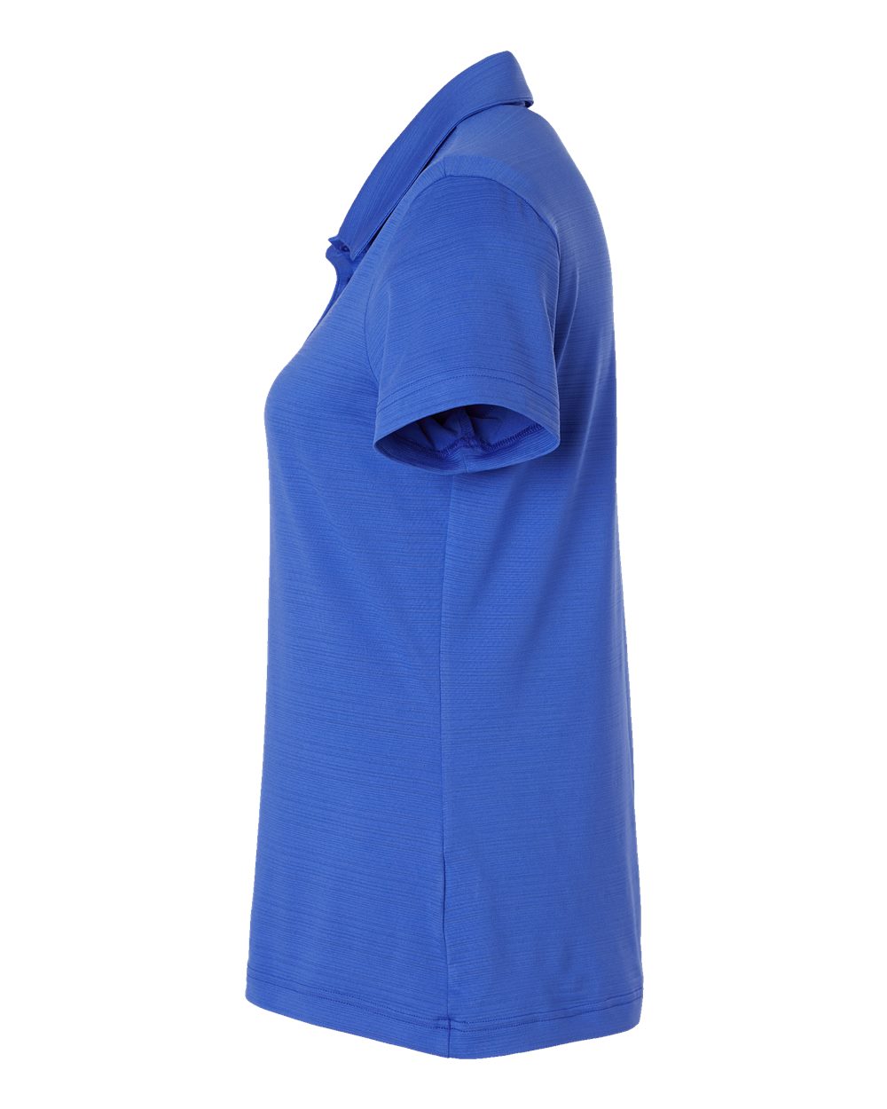 Left View of Bright Royal Women's Textured Stripe Polo - A707
