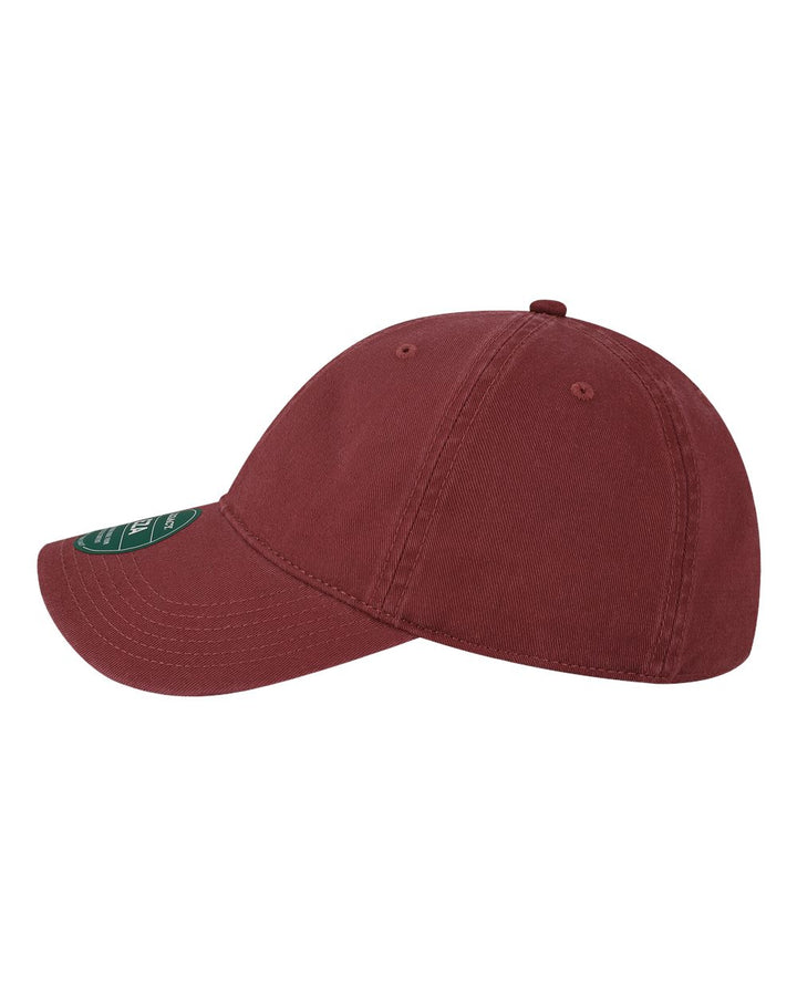 Left View of Burgundy Relaxed Twill Dad Hat - EZA