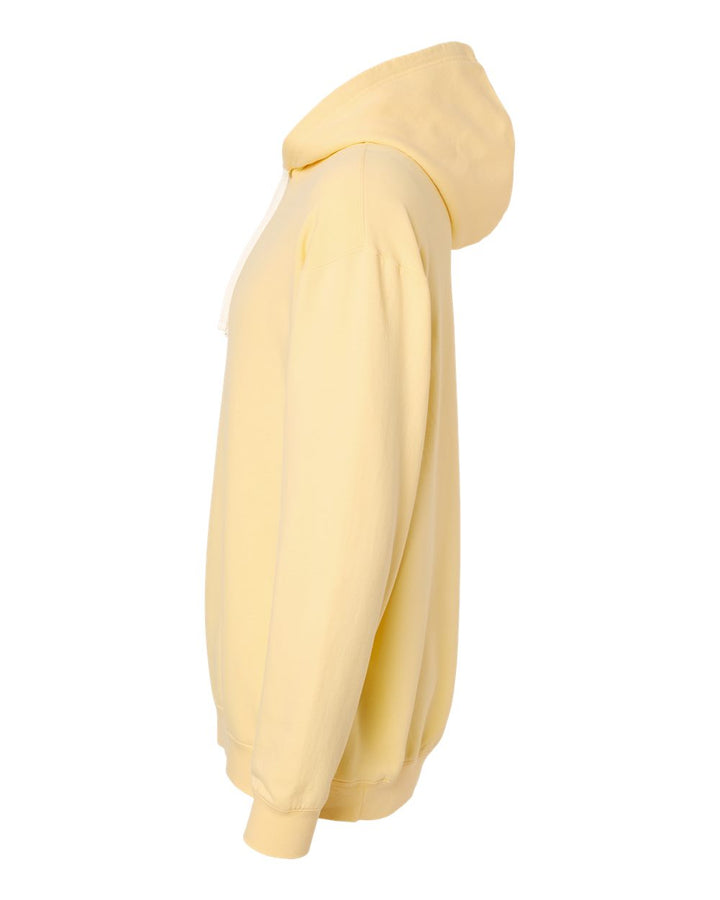 Left View of Butter Garment-Dyed Lightweight Fleece Hooded Sweatshirt - 1467