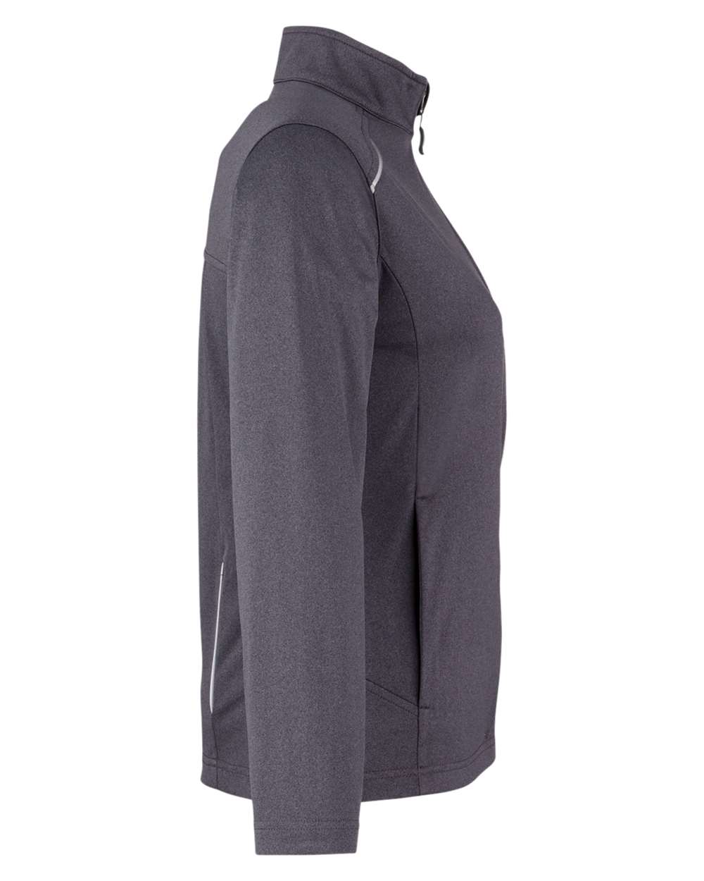 Left View of Carbon Heather Women's Techno Lite Three-Layer Knit Tech-Shell - CE708W