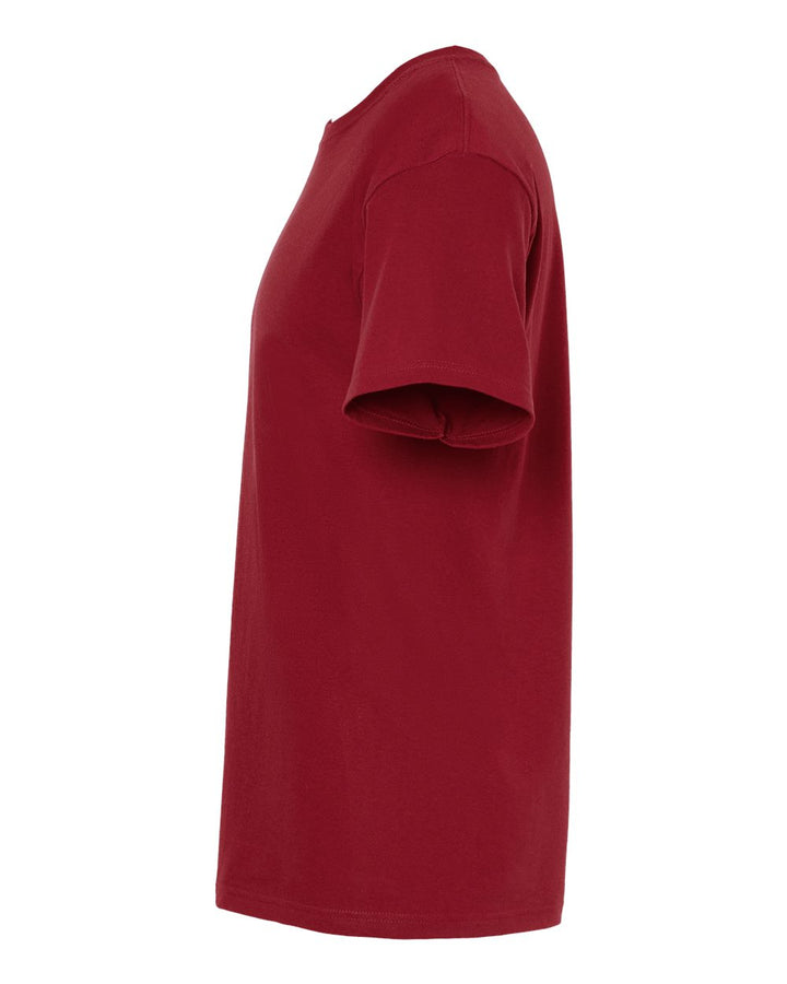 Left View of Cardinal Red Gold Soft Touch T-Shirt - 4800
