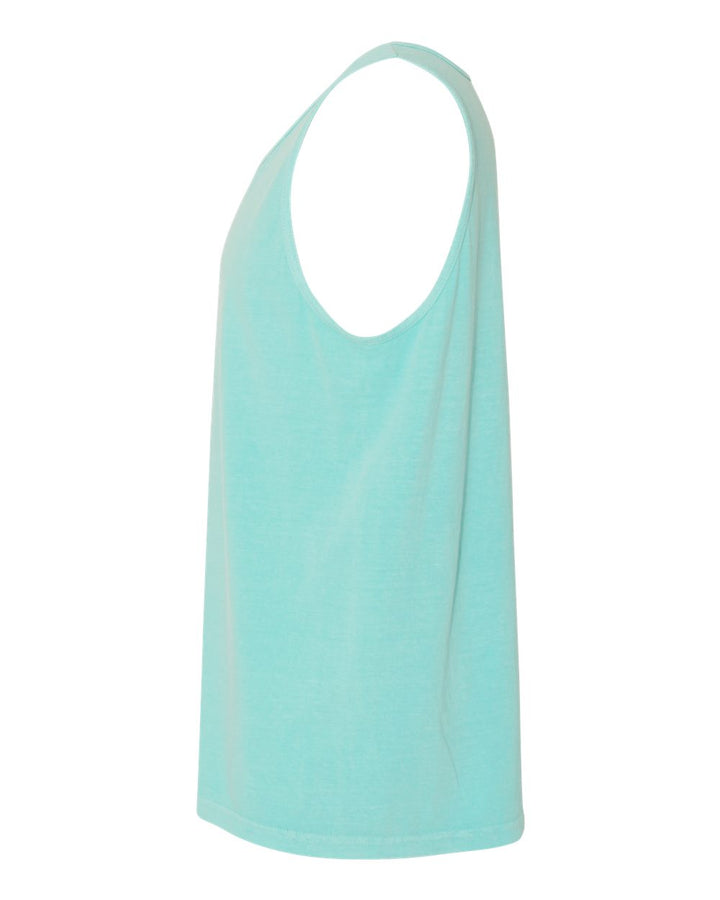 Left View of Chalky Mint Garment-Dyed Heavyweight Tank Top - 9360