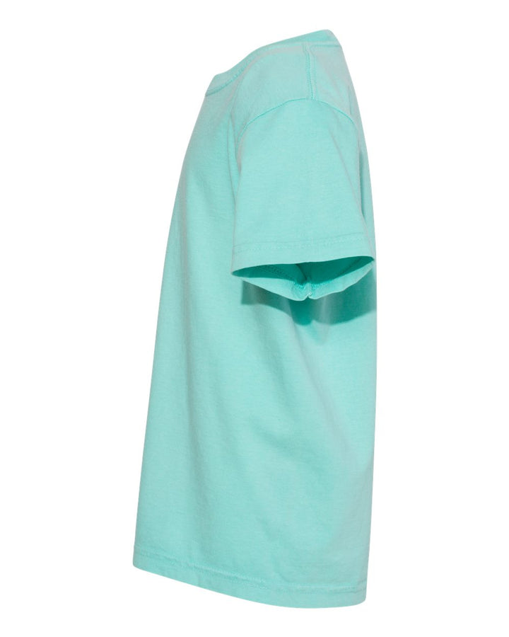 Left View of Chalky Mint Garment-Dyed Youth Heavyweight T-Shirt - 9018