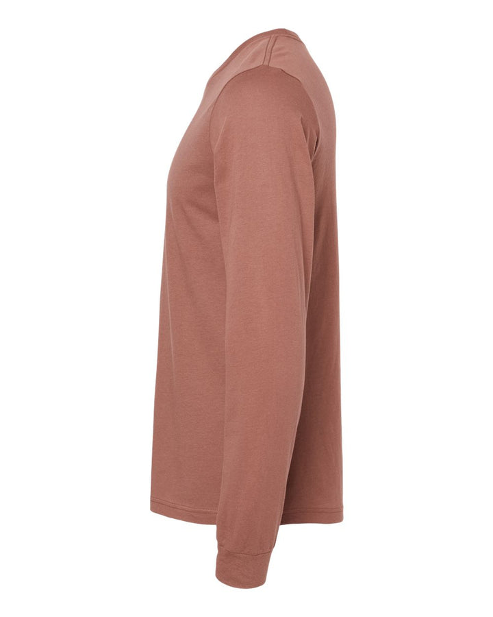 Left View of Chestnut Jersey Long Sleeve Tee - 3501