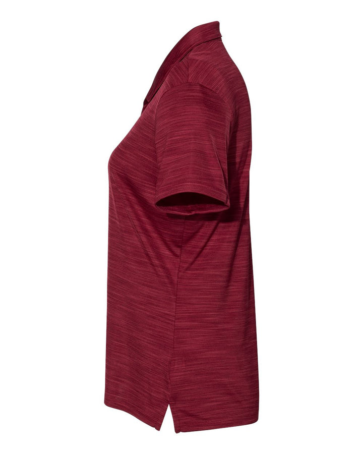 Left View of Collegiate Burgundy Melange Women's Mélange Polo - A403