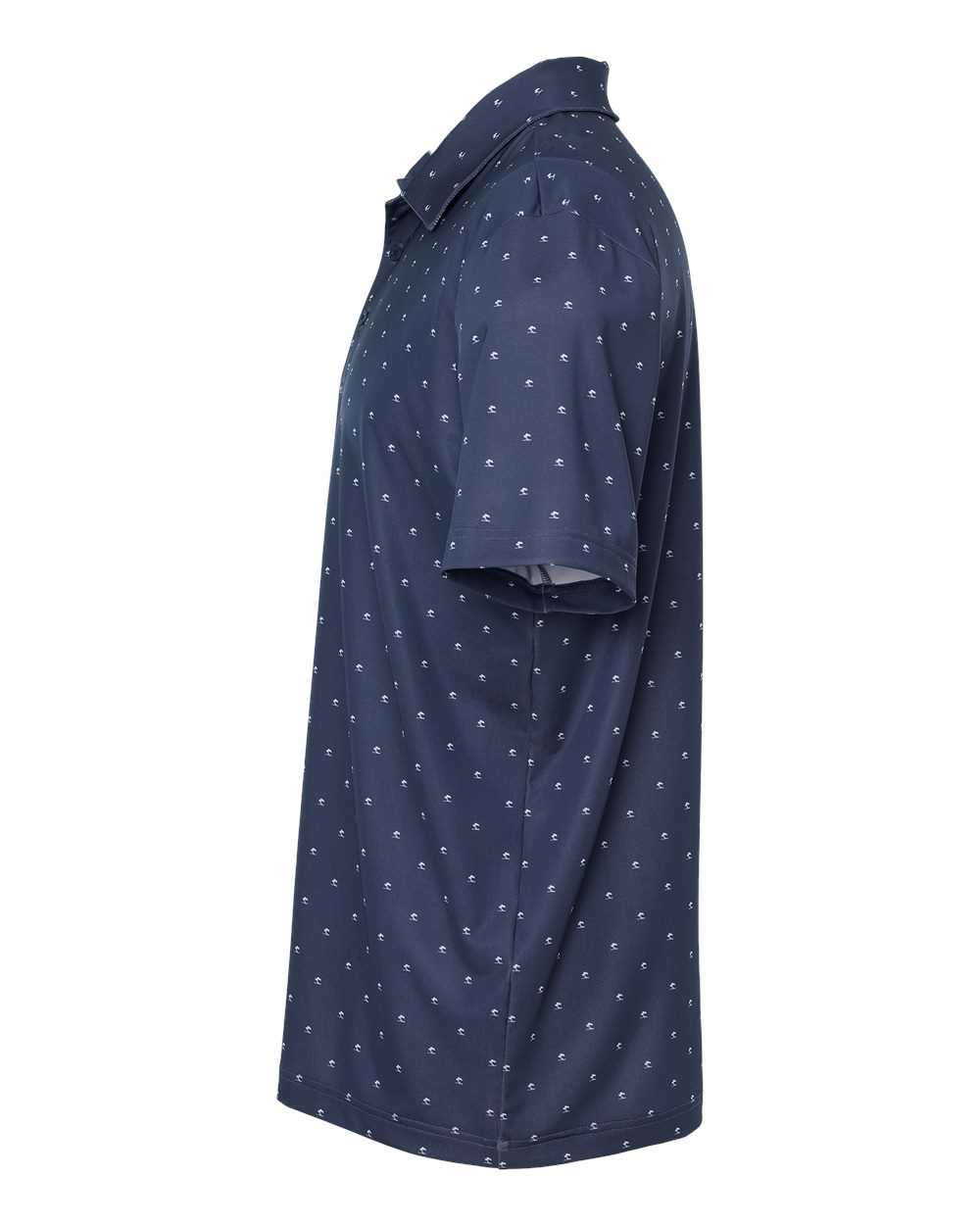 Left View of Collegiate Navy/ White Pine Tree Polo - A574
