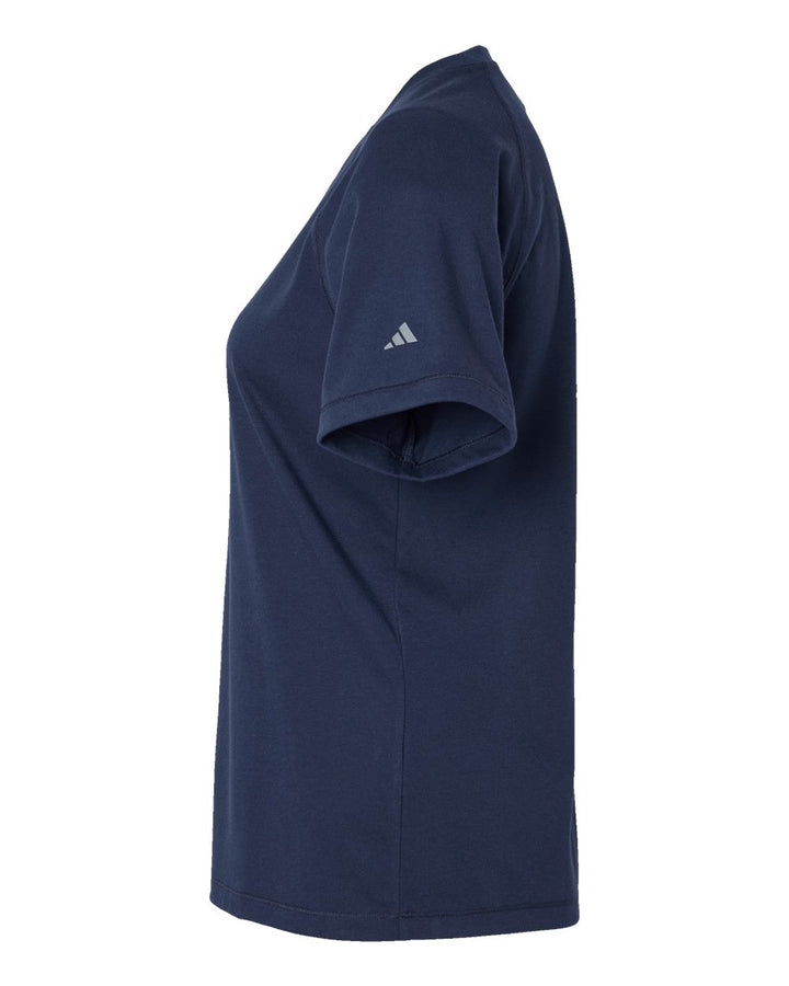 Left View of Collegiate Navy Women's Blended T-Shirt - A557