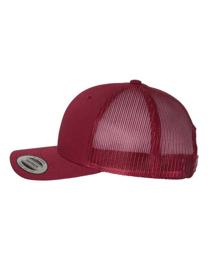 Left View of Cranberry Retro Trucker Cap - 6606