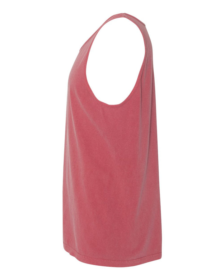Left View of Crimson Garment-Dyed Heavyweight Tank Top - 9360