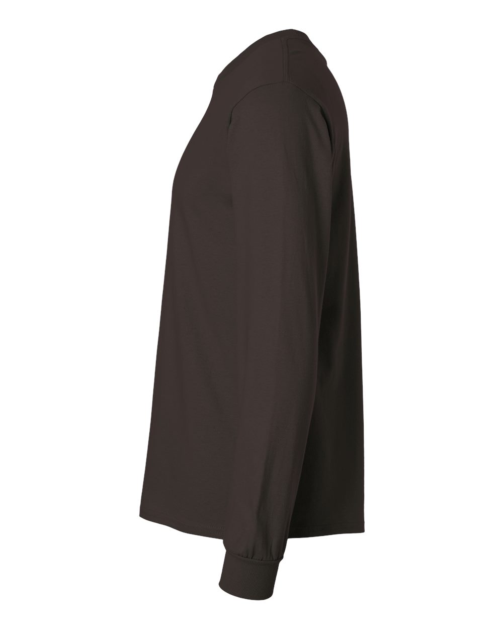 Left View of Dark Chocolate Ultra Cotton® Long Sleeve T-Shirt - 2400